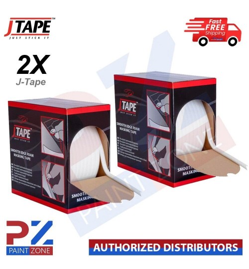 2X J TAPE SOFT EDGE FOAM TAPE - JTAPE CAR BODY REPAIRS MASKING 13MM X 50MM